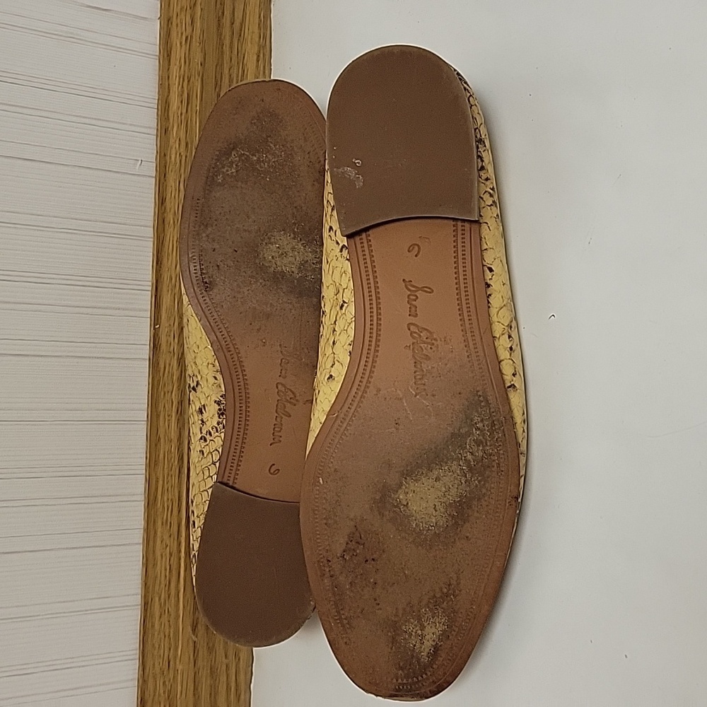 Sam Edelman Sz 6 Tan Python Embossed Leather Flats - image 5